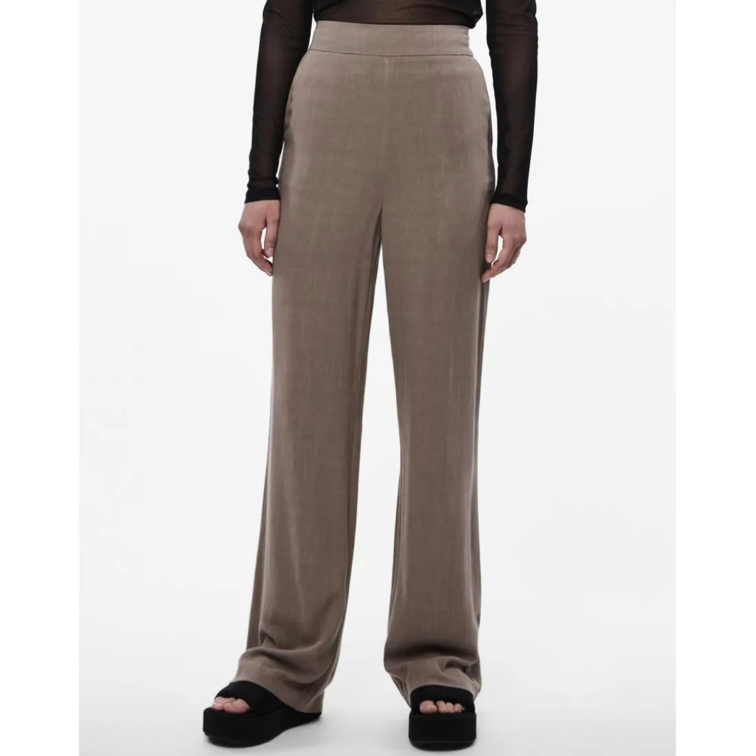 Pantalon marron en viscose Vinsty Eva