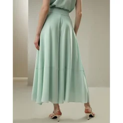 Pantalon Palazzo Yasmin vert menthe en soie