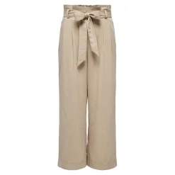 Pantalon paperbag beige en viscose Pax