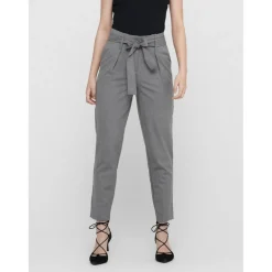 Pantalon paperbag Longueur cheville gris