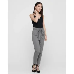 Pantalon paperbag Longueur cheville gris