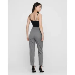 Pantalon paperbag Longueur cheville gris