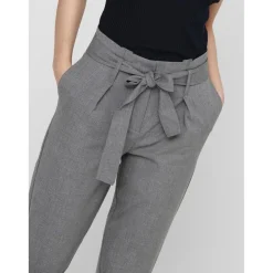 Pantalon paperbag Longueur cheville gris