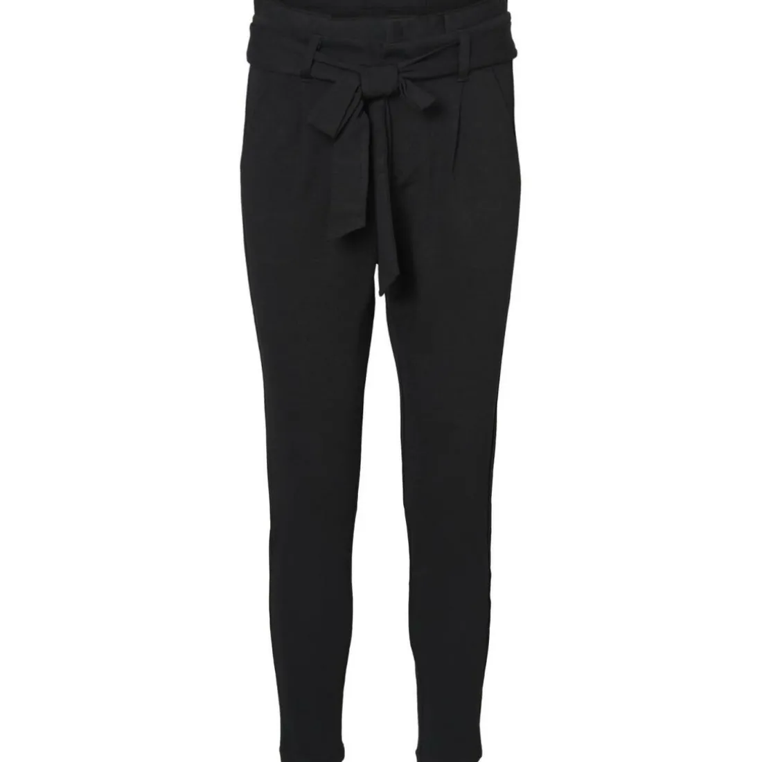Pantalon paperbag Loose Fit Taille haute noir en viscose Kai