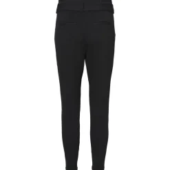 Pantalon paperbag Loose Fit Taille haute noir en viscose Kai