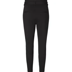 Pantalon paperbag Loose Fit Taille haute Pleine longueur noir en viscose