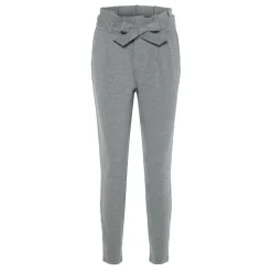 Pantalon paperbag Loose Fit Taille haute Pleine longueur gris en viscose