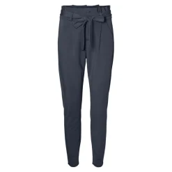 Pantalon paperbag Loose Fit Taille haute bleu en viscose