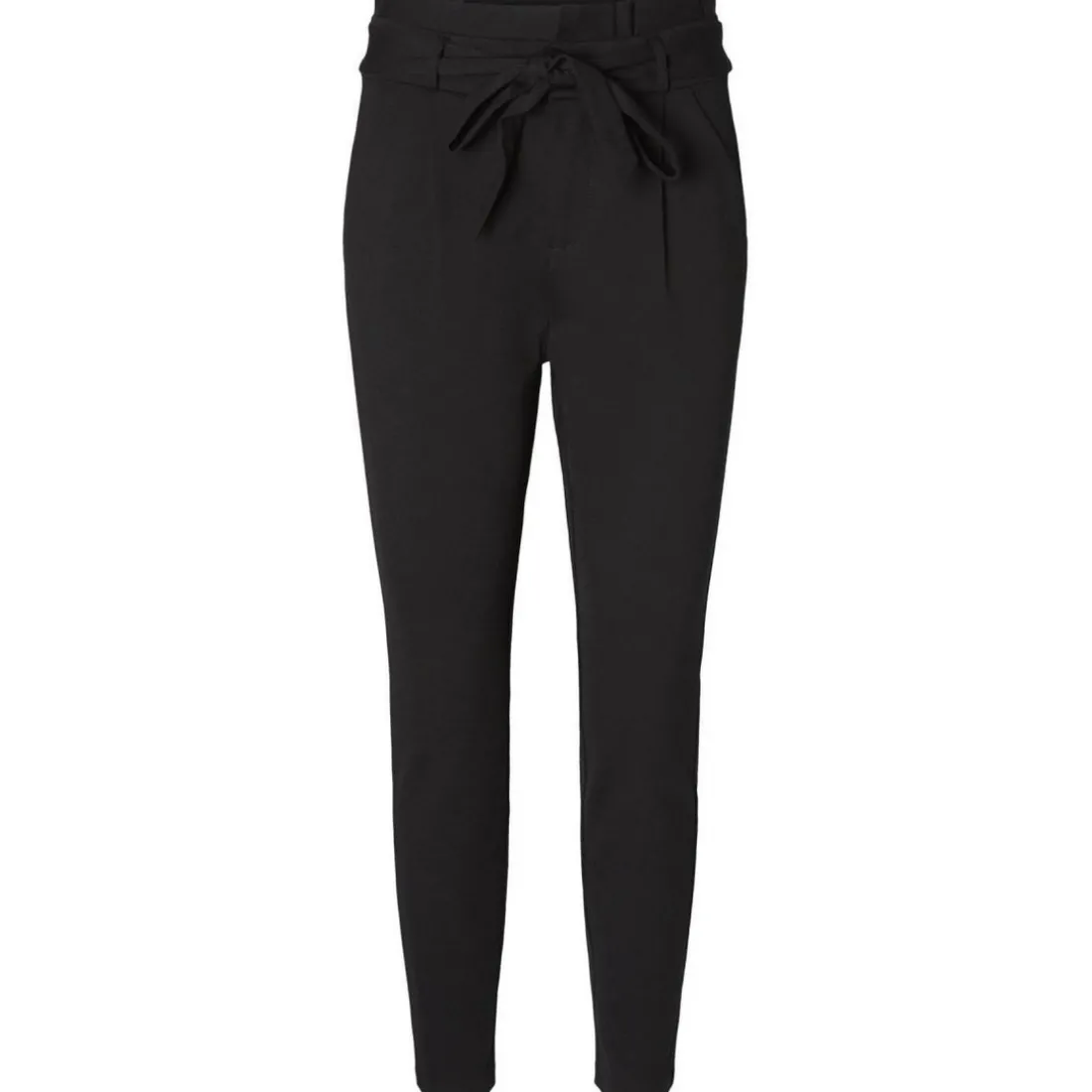 Pantalon paperbag Loose Fit Taille haute noir en viscose Nell