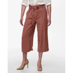 Pantalon paperbag Taille paperbag avec ceinture rouge