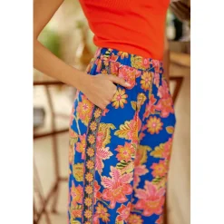 Pantalon PAVINA bleu en viscose