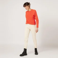 Pantalon power stretch écru en coton