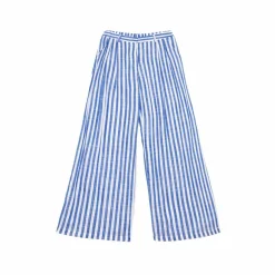 Pantalon POZO ecru/bleu en viscose