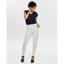 Pantalon Rayures blanc en viscose