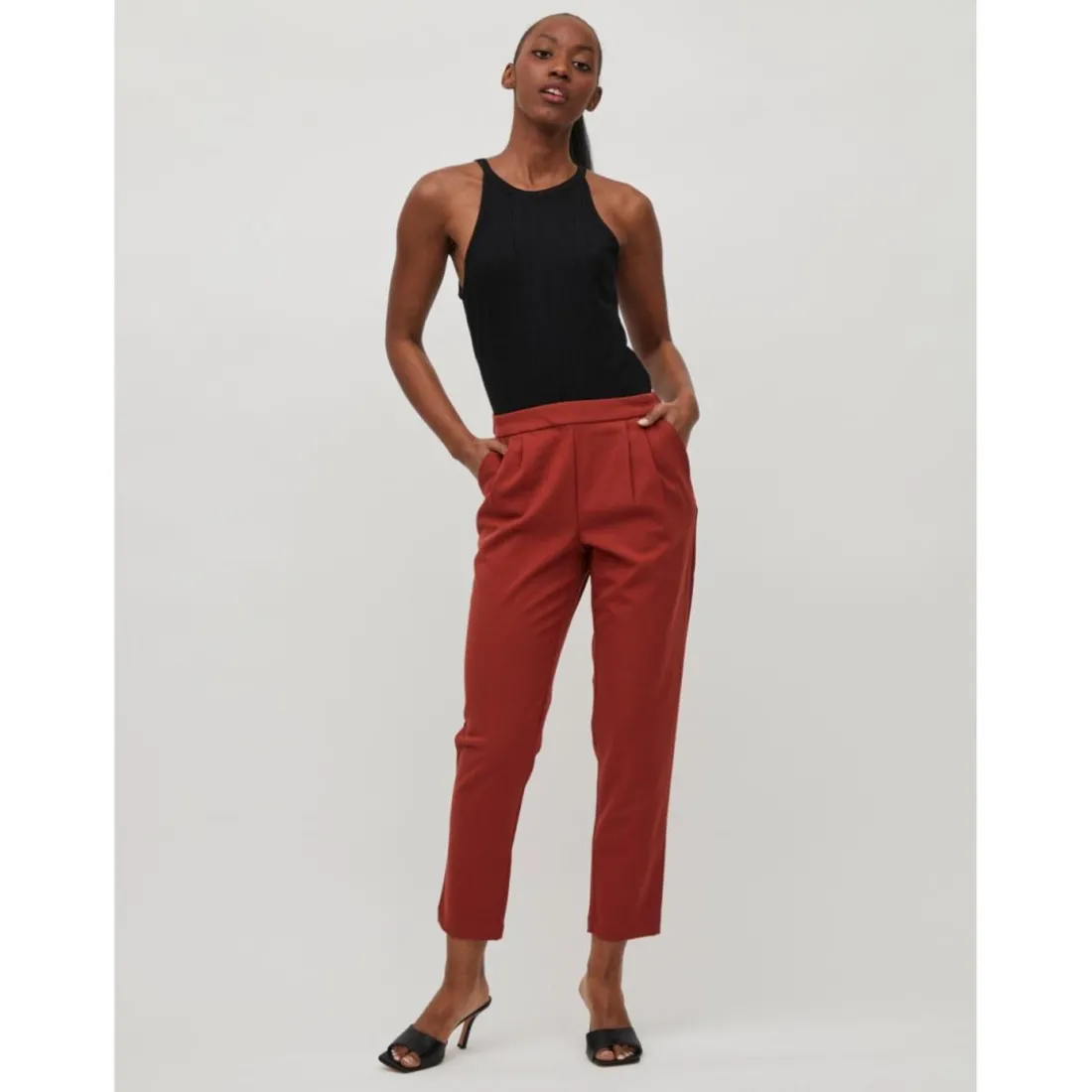 Pantalon regular fit rouge