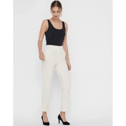 Pantalon Regular Fit Taille moyenne Pleine longueur beige