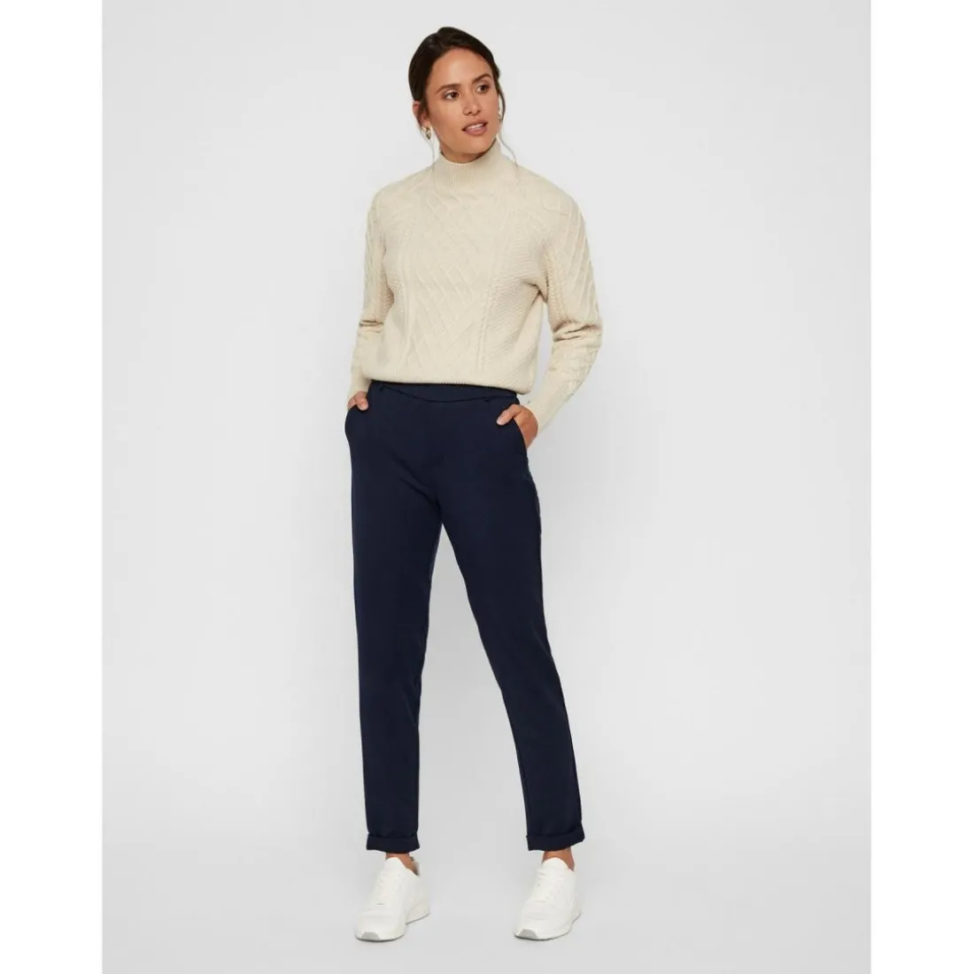Pantalon Regular Fit Taille moyenne Pleine longueur bleu