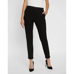 Pantalon Regular Fit Taille moyenne Pleine longueur noir Demi