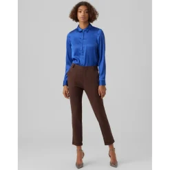 Pantalon Regular Fit Taille moyenne Pleine longueur marron