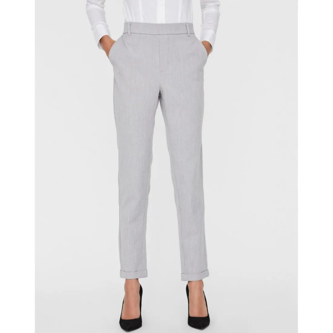 Pantalon Regular Fit Taille moyenne gris Emma