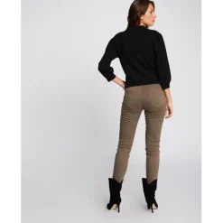 Pantalon skinny kaki taille basse