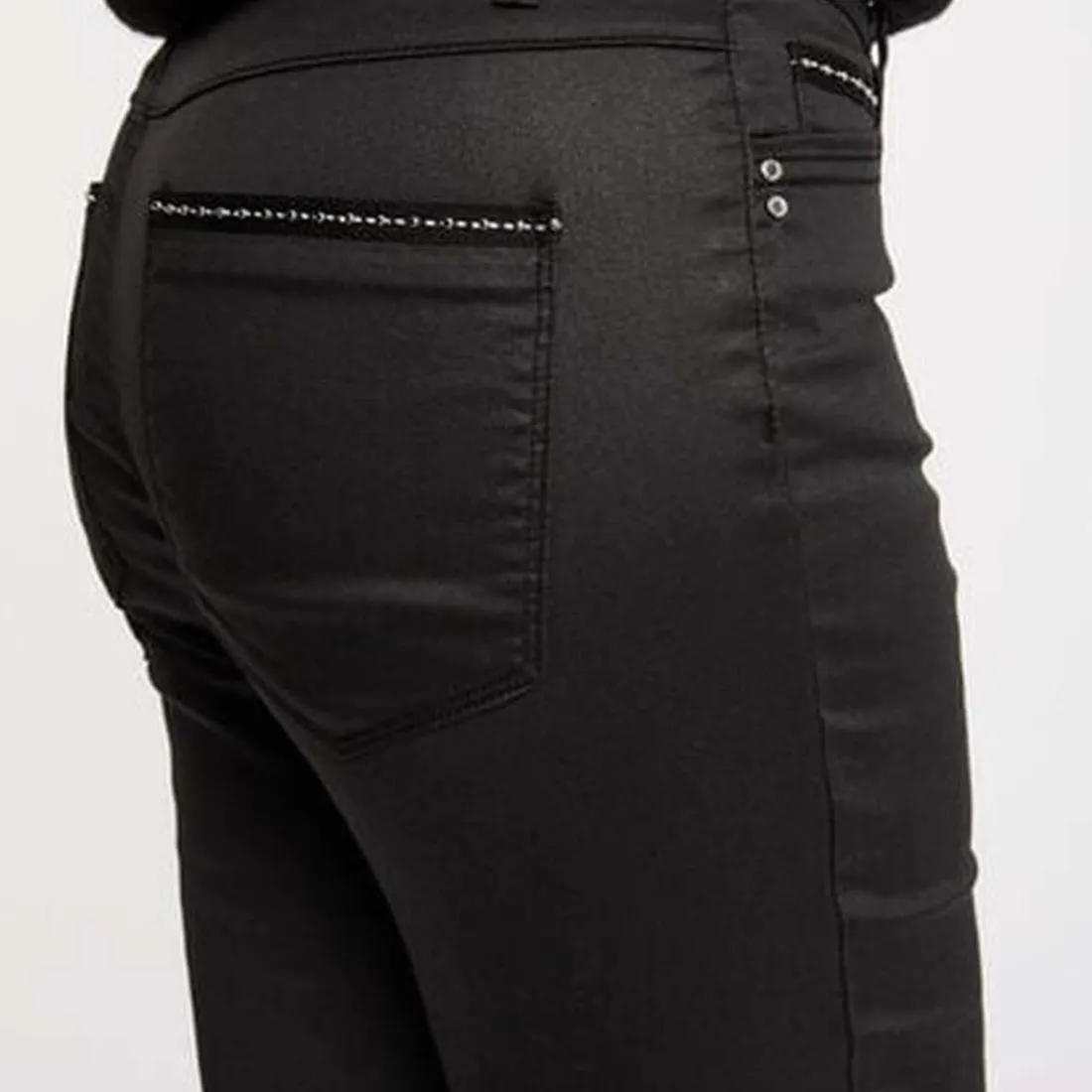 Pantalon slim femme Morgan noir en coton
