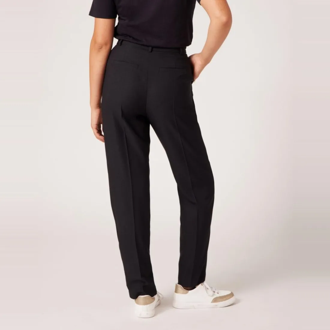 Pantalon slim femme noir en viscose