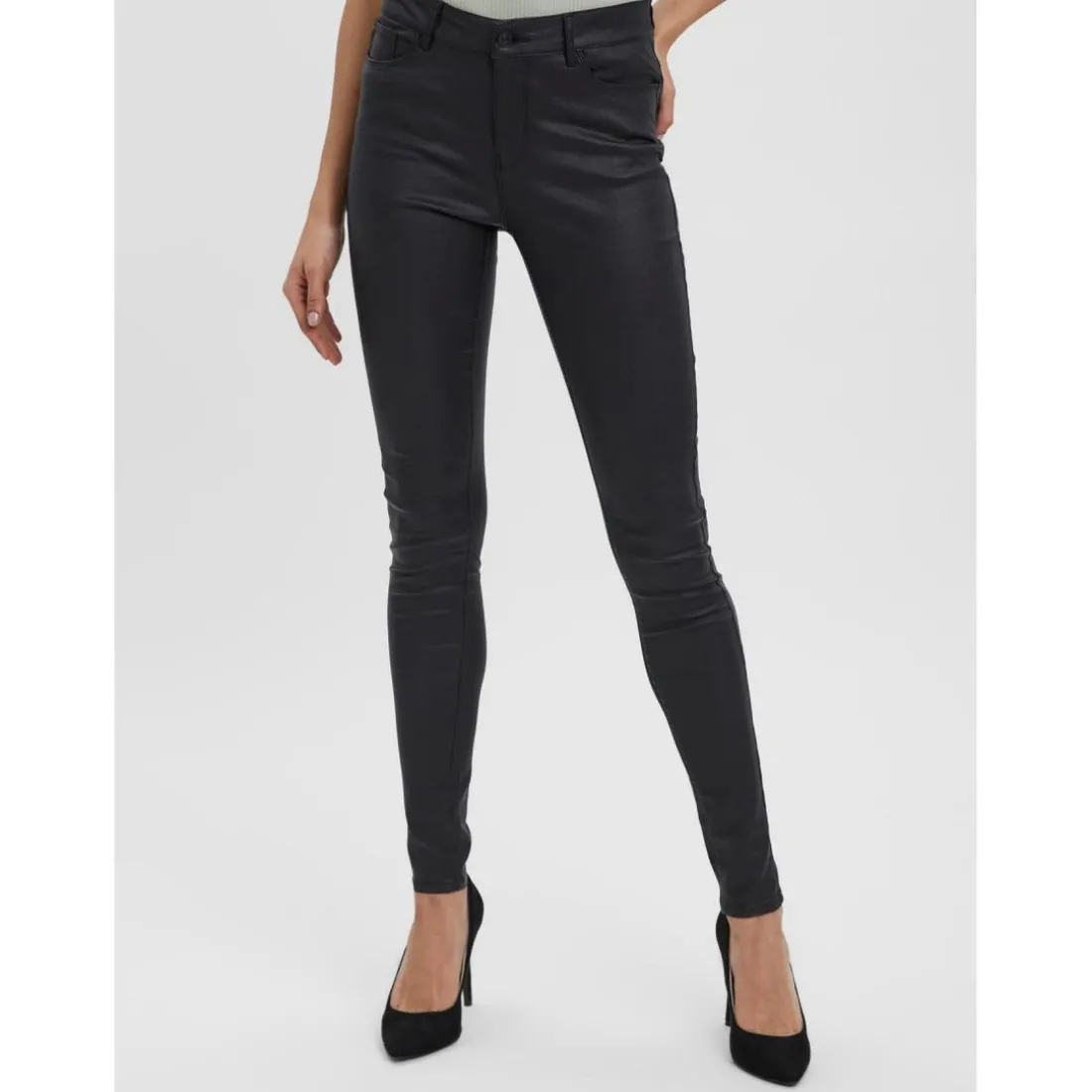 Pantalon slim noir en viscose