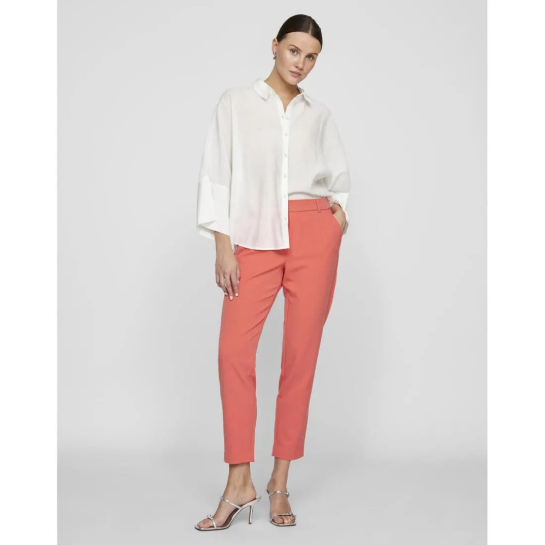 Pantalon slim taille haute Varone rose Agnes