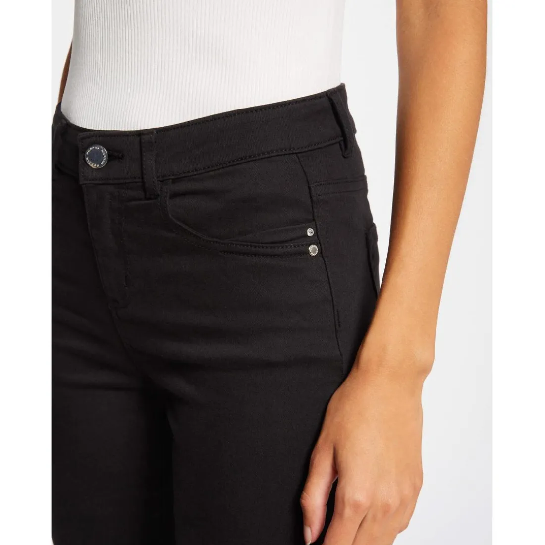 Pantalon slim taille standard noir