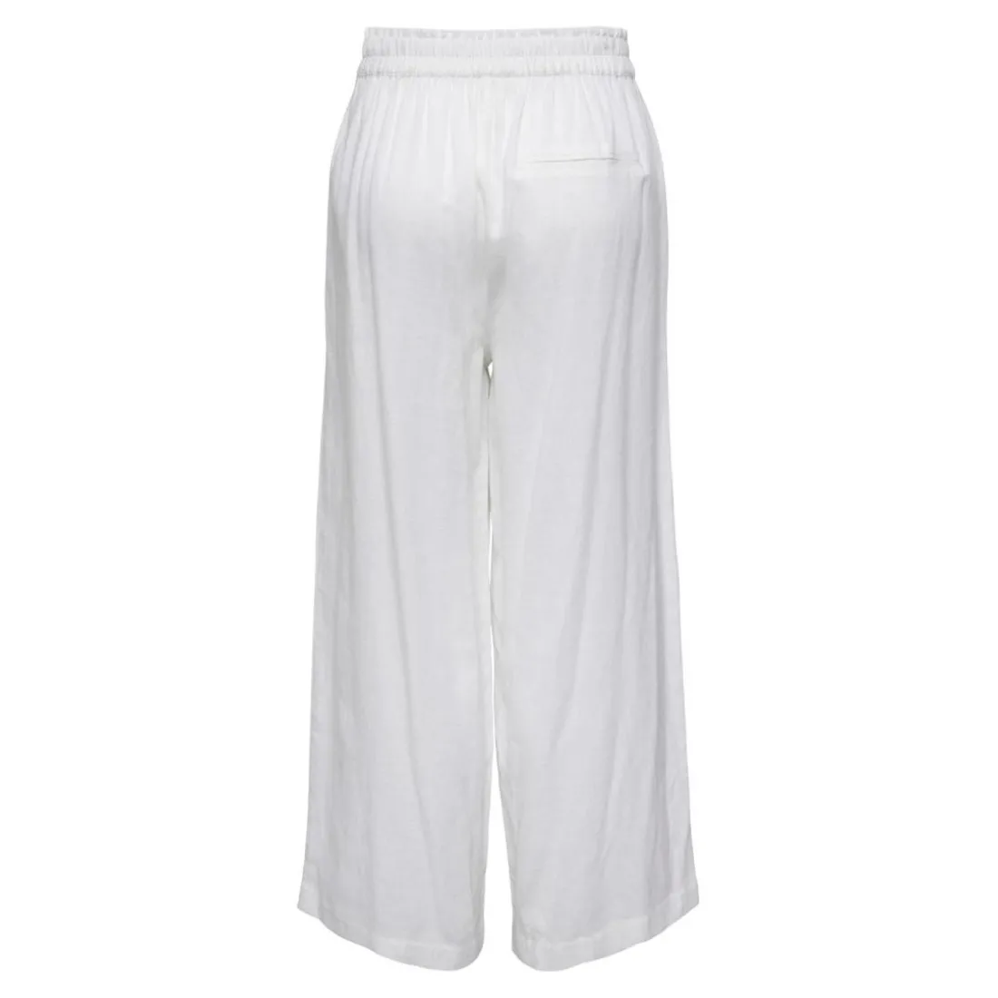 Pantalon taille haute blanc en lin Xena