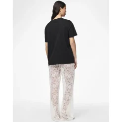 Pantalon taille haute en dentelle Colline blanc écru Ivy