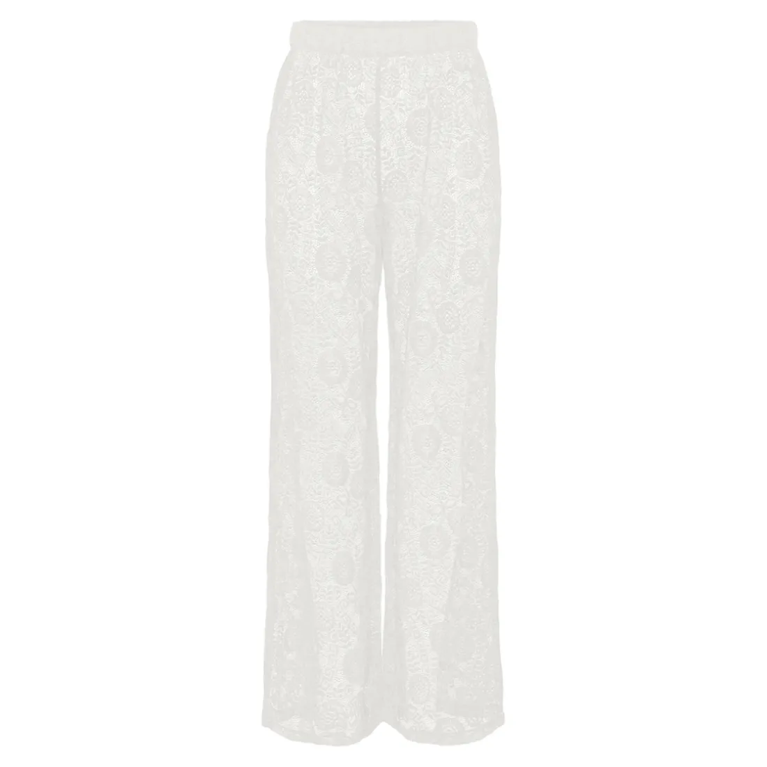 Pantalon taille haute en dentelle Colline blanc écru Ivy