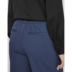 Pantalon taille haute jambe ample Varone bleu Nell