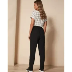 Pantalon taille élastique, viscose douce au toucher noir