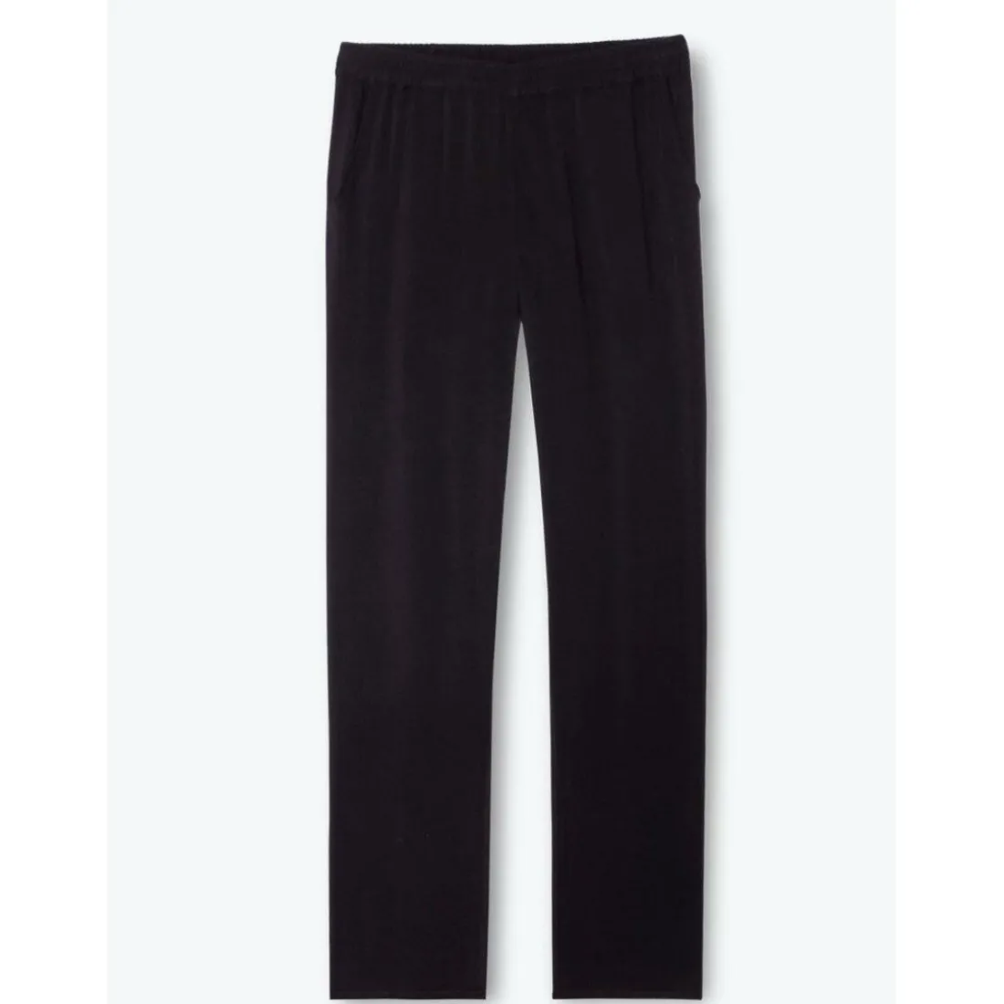 Pantalon taille élastique, viscose douce au toucher noir