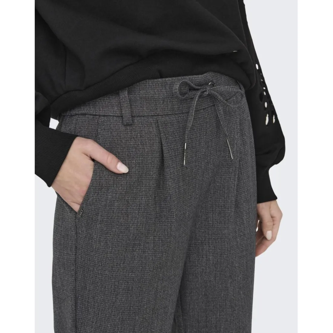 Pantalon taille moyenne gris foncé Zoé