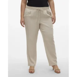 Pantalon taille moyenne gris en viscose Sofia