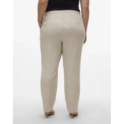 Pantalon taille moyenne gris en viscose Sofia