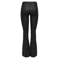 Pantalon taille moyenne noir en viscose Dee