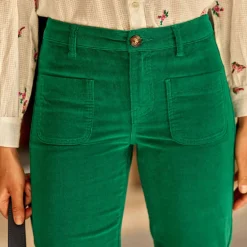 Pantalon vert SONNY VELOURS en coton