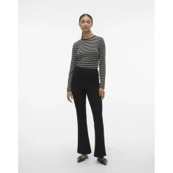 Pantalon wide leg fit noir