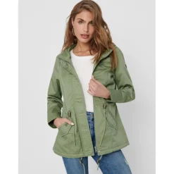 Parka Capuche Mancherons vert