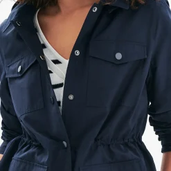Parka femme bleu en coton