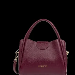 Petit sac à main bordeaux en cuir