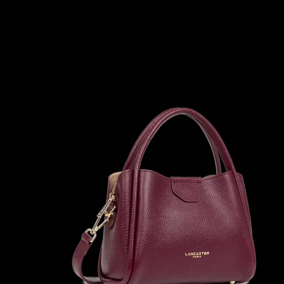Petit sac à main bordeaux en cuir