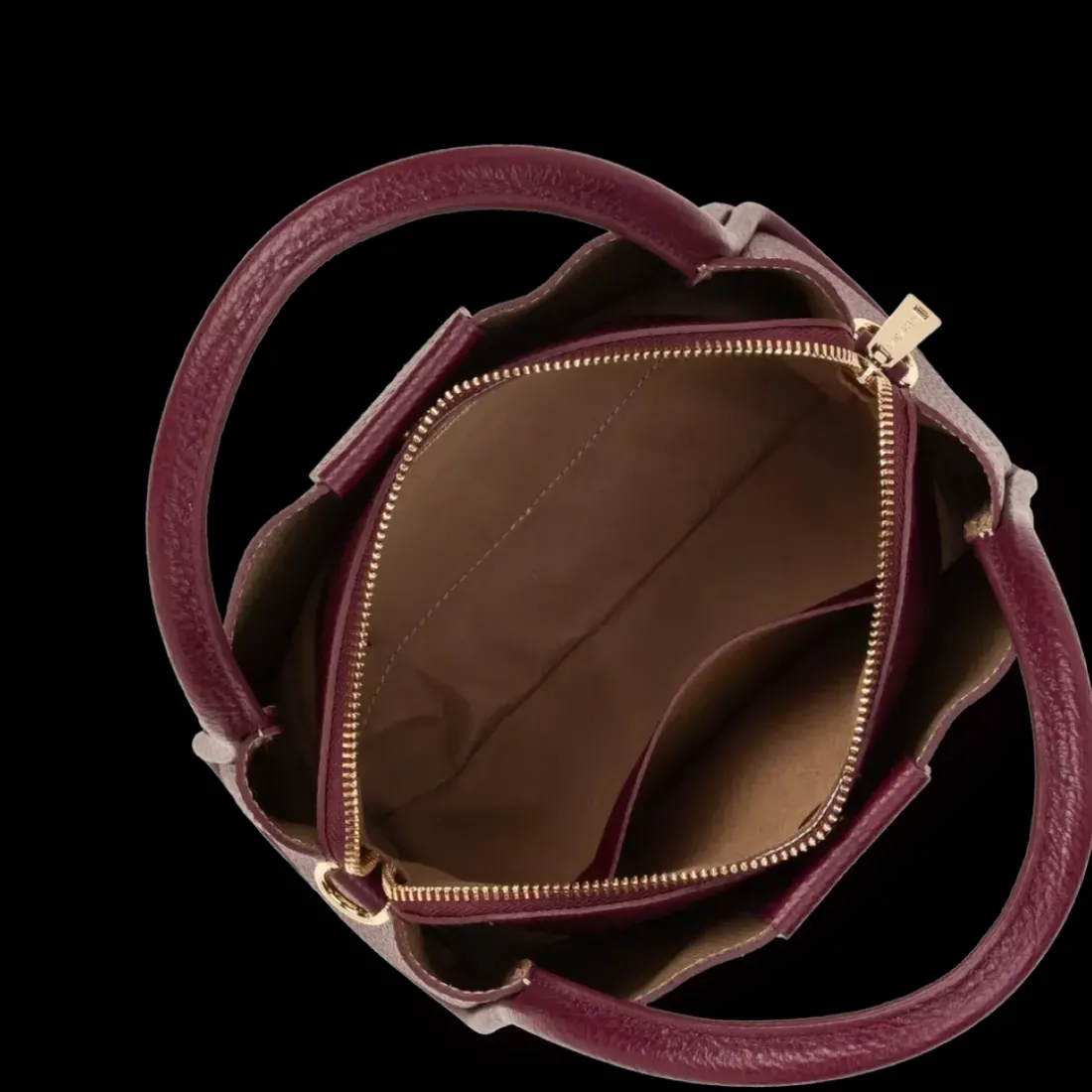 Petit sac à main bordeaux en cuir