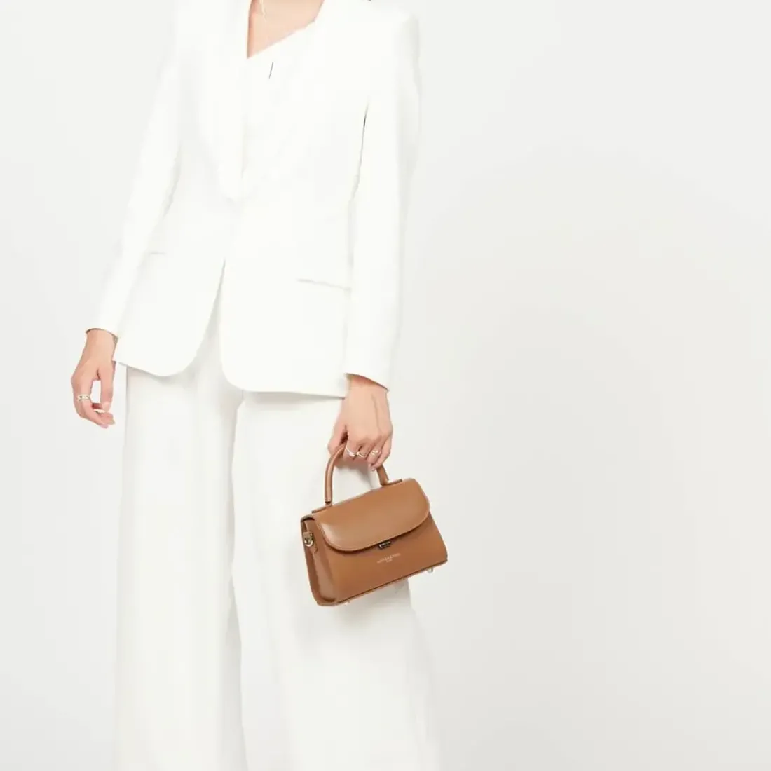 Petit sac à main en cuir camel Suave Even