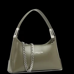 Petit sac à main kaki fumé en cuir