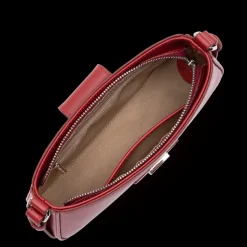 Petit sac besace carmin rouge en cuir